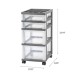 IRIS 4 Drawer Plastic Storage Cart Gray/Natural Clear