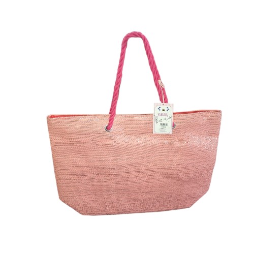 Paradise Bag Pink Tote Seashell and Sparkle