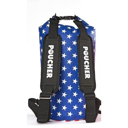POUCHER - Waterproof Dry Bag with Internal Double Seal. USA Stars
