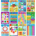 Educational Posters for Preschoolers Toddlers Kids Kindergarten Classrooms Alphabet Letters, Numbers, Shapes, Colors, Seasons, Week, Months, More,11 x 16 Inch,12PCS