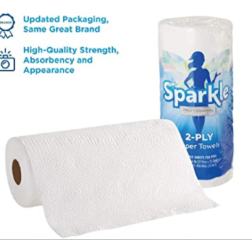 Sparkle 2-Ply Perforated Roll Paper Towels by GP PRO (Georgia-Pacific), White, 70 Sheets Per Roll, 5Rolls Per Case