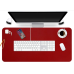 Desk Pad Protector Office Desk Mat, BUBM Waterproof PU Leather Desk Writing Mat Laptop Large Mouse Pad Desk Blotters Desk Decor for Office Home, 35.4" x 17" Red