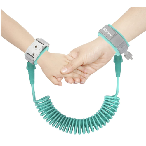 Blisstime Toddler Leash with Key Lock, Upgraded Anti Lost Wrist Link Baby Leash with 360 Degree Rotating Connector and Adjustable Bracelet for Babies Toddlers Child Kids (8.2ft/2.5m, Cyan)