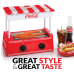 Nostalgia Coca-Cola Hot Dog Roller Holds 8 Regular Sized or 4-Foot-Long Hot Dogs and 6 Bun Capacity, Stainless Steel Rollers, Perfect For Breakfast Sausages, Brats, Taquitos, Egg Rolls, Red/White