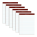 TOPS Docket Gold Writing Pads, 5" x 8", Jr. Legal Rule, 50 Sheets, 6 pack