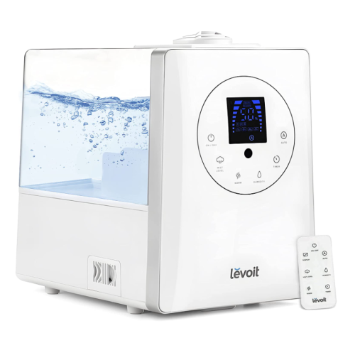 LEVOIT Humidifiers for Bedroom Large Room Home, 6L Warm and Cool Mist Ultrasonic Air Vaporizer for Plants and Whole House, Built-in Humidity Sensor, Essential Oil Diffuser, Whisper Quiet, Timer, White