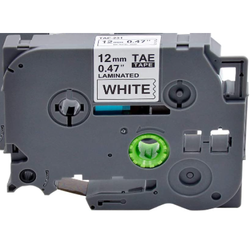 Label Maker Tape Refills Ptouch TZe 231, BAALAND Tz Tape Replacement for Brother P Touch PTD400 PTD400AD PTH110 PTD600 PT-1230PC, 12mm (1/2 Inch) x 8m (26.2 ft) Laminated Black on White