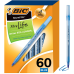 BIC Round Stic Xtra Life Blue Ballpoint Pens, Medium Point (1.0mm), 60-Count Pack of Bulk Pens, Flexible Round Barrel for Writing Comfort, No. 1 Selling Ballpoint Pens