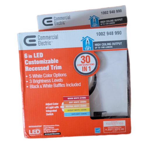 6 in LED Color Changing Recessed Trim with Night Light