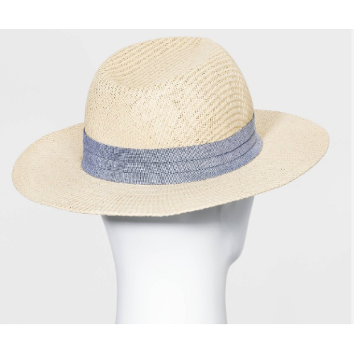 Panama Straw Hat with Chambray Band - Goodfellow 