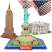 TOY Life 3D Puzzles for Adults and Kids US - Architectural Puzzles for Adults and Kids 3D Puzzle - New York Puzzle Statue of Liberty The White House Empire State Building for Kids Ages 4-6-8-10-12-14
