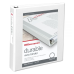 Durable View 3-Ring Binder, 1 1/2" Round Rings, 49% Recycled, White