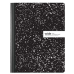 Composition Notebook, 2 Pack, Wide Ruled Paper, 9-3/4" x 7-1/2", 100 Sheets per Notebook, Black Marble