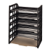 Office Depot® Brand 30% Recycled Ribbed Bottom Stackable Letter Trays, Black, Pack Of 6