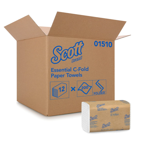 Scott Essential C Fold Paper Towels (01510) with Fast-Drying Absorbency Pockets, 5 Packs / Case, 200 C Fold Towels / Pack
