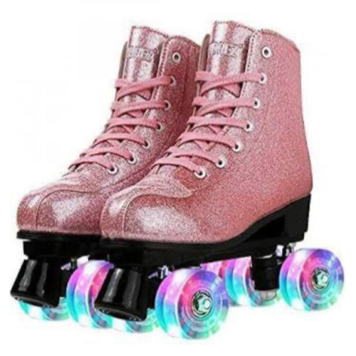 XUDREZ Roller Skates, Double Row Skates Adjustable Leather High-top Roller Skates Perfect Indoor Outdoor Adult Roller Skates with Bag XUDREZ Roller Skates, Double Row Skates Adjustable Leather High-top Roller Skates Perfect Indoor Outdoor Adult Roller Skates with Bag