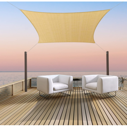 DORAYAKI 10' x 13' Sun Shade Sail Rectangle Canopy UV Block for Patio Garden Backyard Outdoor Activities, Sand