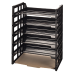 Office Depot® Brand 30% Recycled Ribbed Bottom Stackable Letter Trays, Black, Pack Of 6