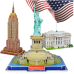 TOY Life 3D Puzzles for Adults and Kids US - Architectural Puzzles for Adults and Kids 3D Puzzle - New York Puzzle Statue of Liberty The White House Empire State Building for Kids Ages 4-6-8-10-12-14