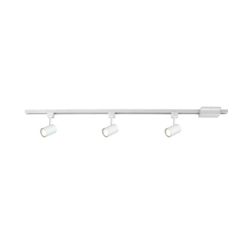 4-ft. 3-Light White Integrated LED Linear Track Lighting Kit with Mini Cylinder Track Heads