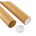 Kraft Mailing Tubes with End Caps - 3 x 24", .070" thick