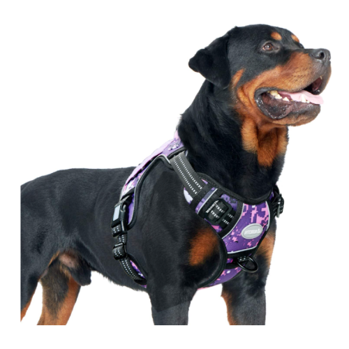 Auroth Tactical Dog Harness for Small  Dogs No Pull Adjustable Pet Harness Reflective K9 Working Training Easy Control Pet Vest Military Service Dog Harnesses (Small, Purple Camo)