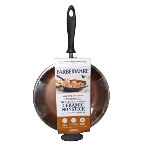 12.5-Inch Copper Ceramic Nonstick Deep Frying Pan