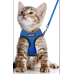 AOKCATS Cat Harness and Leash Set, Escape Proof Soft Adjustable Kitten Vest Harnesses for Walking with Reflective Strips Breathable Mesh Kitty Jacket for Small Cats Comfort Easy Control, Blue