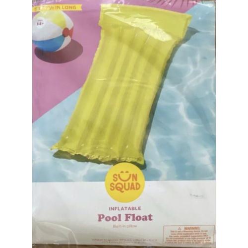 Sun Squad Inflatable Yellow Pool Float