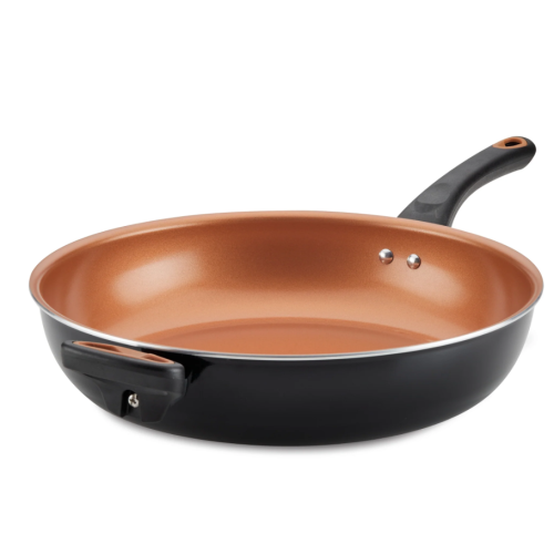 12.5-Inch Copper Ceramic Nonstick Deep Frying Pan