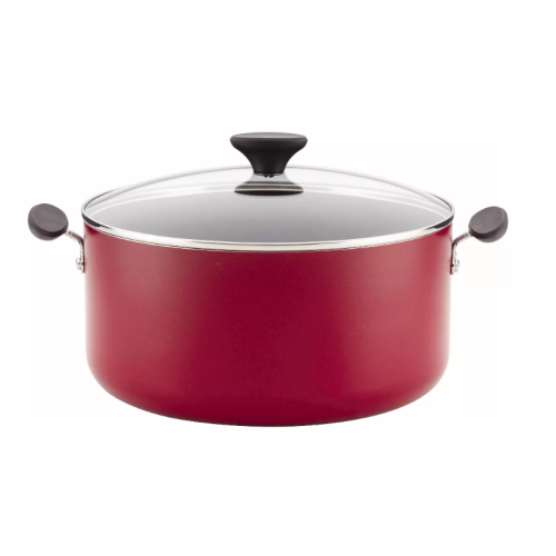 Farberware Reliance 10qt Aluminum Nonstick Wide Stock Pot Red
