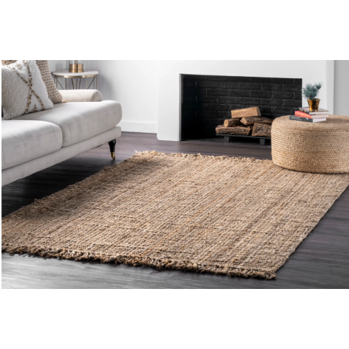 Hand Woven Chunky Loop Jute Area Rug Size 2'x3'