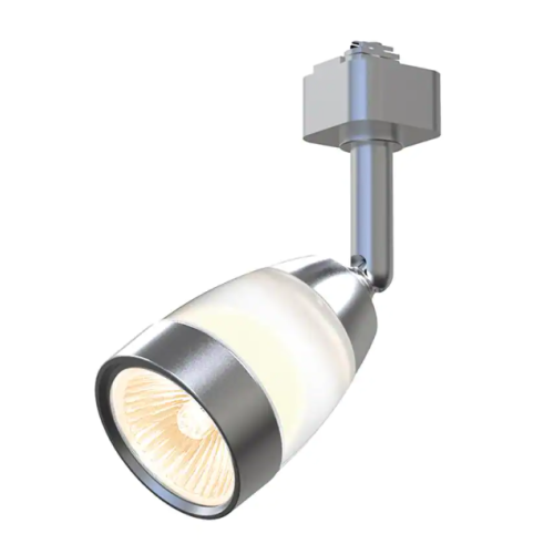 Frosted Middle Glass 1-Light Brushed Nickel Linear Track Lighting Head