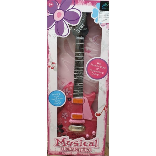 Musical electric guitar Pink New