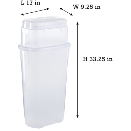 Rubbermaid Wrap N’ Craft, Plastic Storage Container for Wrapping Paper and Crafting Supplies, Fits Up to 20 Rolls of Standard 30” Wrapping Paper, Two Compartments, Slim Design, Clear Exterior