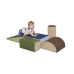 ECR4Kids SoftZone Climb and Crawl Activity Play Set, Lightweight Foam Shapes for Climbing, Crawling and Sliding, Safe Foam Playset for Toddlers and Preschoolers, 5-Piece Set, Earthtone