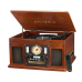 Victrola 8-in-1 Bluetooth Record Player & Multimedia Center, Built-in Stereo Speakers - Turntable, Wireless Music Streaming, Real Wood | Mahogany