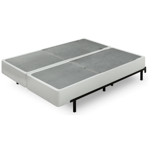 ZINUS No Assembly Metal Box Spring / 9 Inch White Mattress Foundation / Sturdy Metal Structure, Split Queen