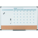 MasterVision Magnetic Dry Erase Monthly Calendar Planner Push Pin Corkboard Combo with Marker Tray, 24" x 36", Gray Plastic Frame, White, MB0707186P