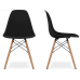 Molded Plastic Side Chair with natural wood legs
