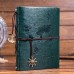 Leather Scrapbook DIY Photo Album Memory Book, 60 Pages"World Map" Hand Made DIY Albums for Travel Graduation Family Anniversary Wedding Gift (Green)