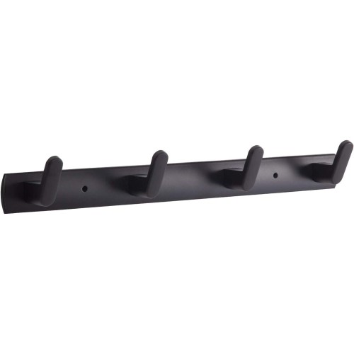 4 Hooks Matte Black Wall Bathroom Towel Hooks Mount Stainless Steel Heavy Duty Shower Wall Coat Rack Hooks Rail Decorative Bath Hooks for Hangin,Hats Hook kitchen Towel Wall Hook Rack for Hanging