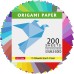 Origami Paper Double Sided Color - 200 Sheets - 20 Colors - 6 Inch Square Easy Fold Paper for Beginner