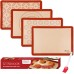 RENOOK Silicone Baking Mats-Set of 4 Nonstick Half Sheets (16.5'' x 11.5'') and 1x Oil Brush- BPA-free Grade Food & Reusable Baking Oven Liner Sheet - Dishwasher Safe - Macaron, Pastry, Pizza, Cookie