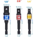 3Pcs 1/4 3/8 1/2" Universal Socket Adapter Set,105 Degree Right Angle Screwdriver Set Drill Hex Bit Socket Adapter,Impact Grade Driver Sockets Adapter Extension Set Drill Bit+Right Angle Drill