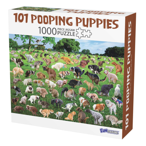 The Original 1000 Piece Puzzle, 101 Pooping Puppies, Dogs Pooping Puzzle, Perfect White Elephant Gag Gift, Funny Puzzle