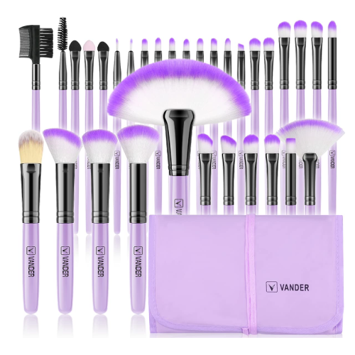 Make up Brushes, VANDER Professional 32pcs Makeup Brush Set, Makeup Brushes Set Foundation Blending Cosmetic Brush Set Kit,Purple