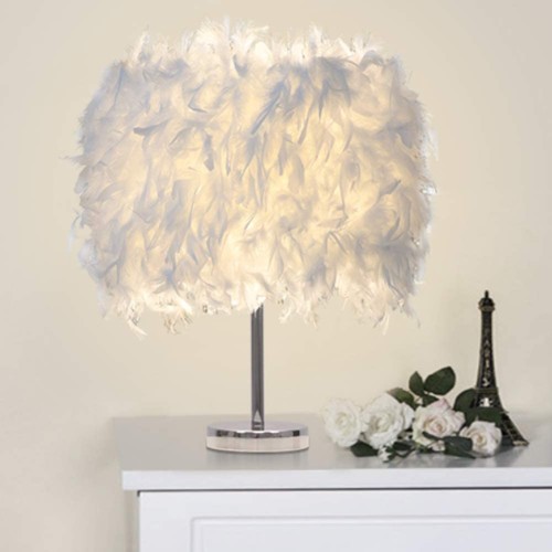 Table Lamp, Hinmay Modern ​Elegant ​Bedside Table Light Bedroom Desk Night Light Lampshade for Living Room ​Wedding Room ​Reading Sitting Room Decorations