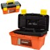 MagDurnus 12.5-inch Small Plastic Tool Box,Portable Tray Toolbox Storage,Hardware Organizer for Home,Craftsman and Garage,Tough case with Handle and Locking（Orange）