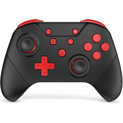 GCHT GAMING Switch Controller, Switch Pro Controller for Switch/Lite/OLED Wireless Switch Controller with Wake Up Amiibo/NFC, Turbo, Motion, Vibration and Compatible PC and Steam Mode (Black Rad)